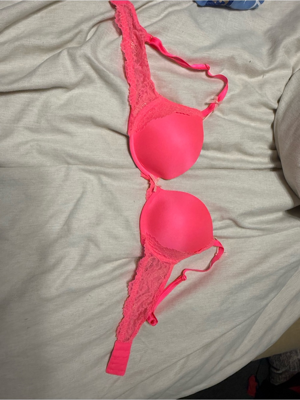 Victoria's Secret Neon Pink Lace Push-Up Bra